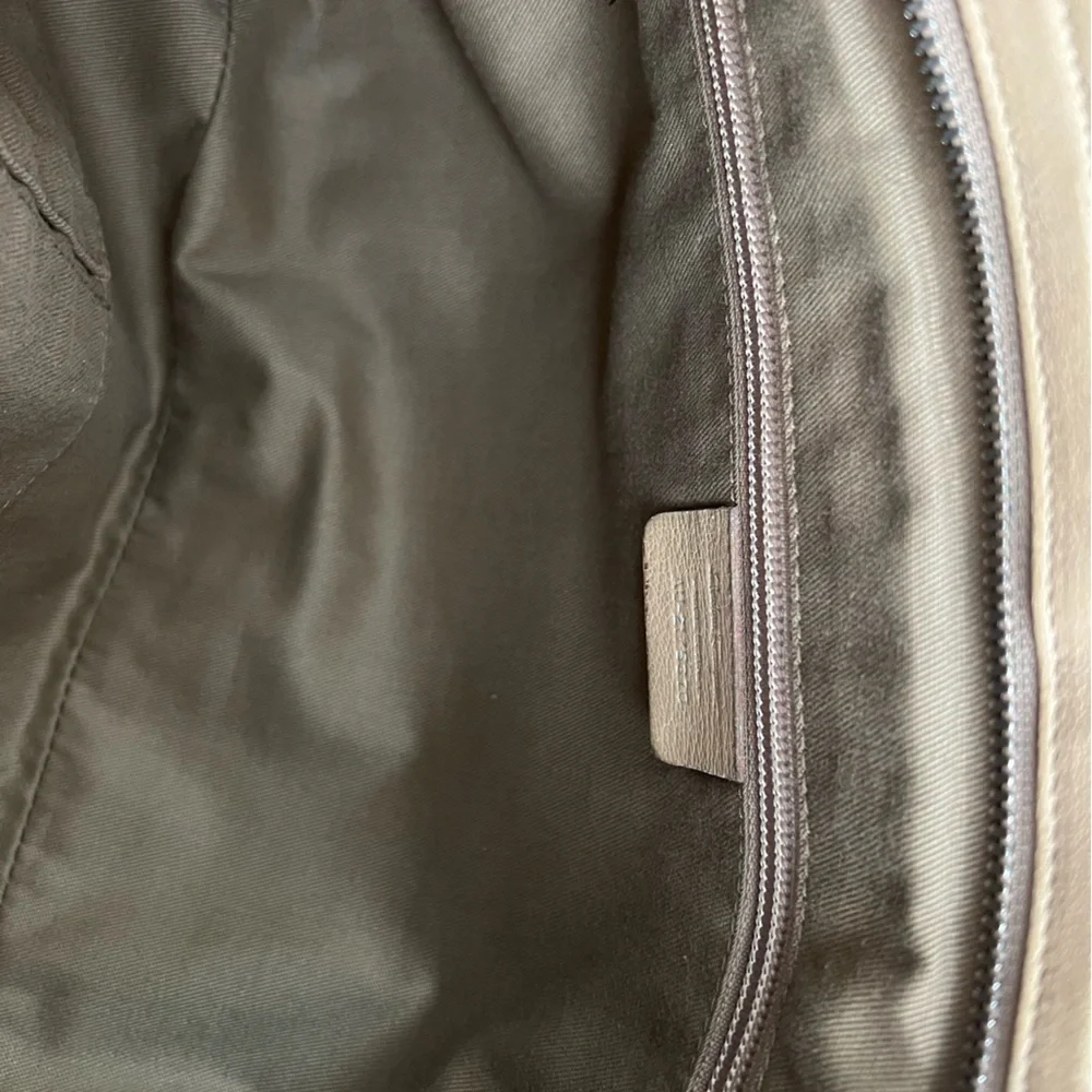 Salvatore Ferragamo Tan Leather Satchel with Silver Hardware
